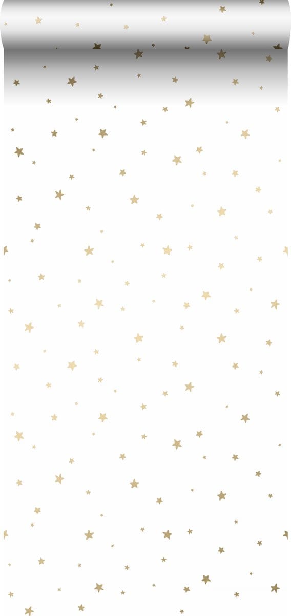 ESTAhome behang sterretjes wit en goud - 53 cm x 10.05 m - 139259