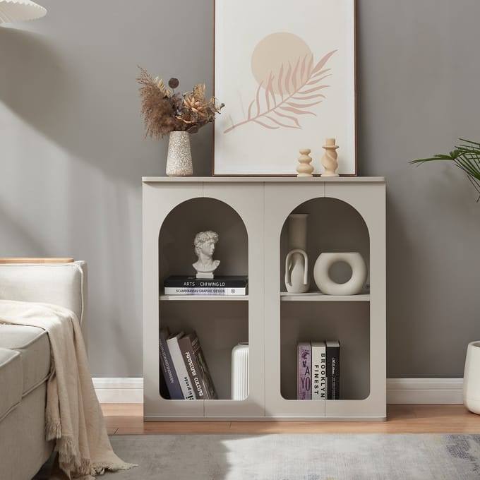 Dressoir Trorhun 80x30x80 cm grijs [en.casa]