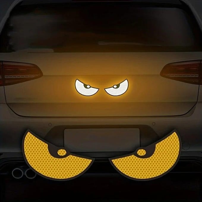 2 stks/paar reflecterende autoveiligheidsstickers oogpatroon autostickers stickers auto styling accessoires
