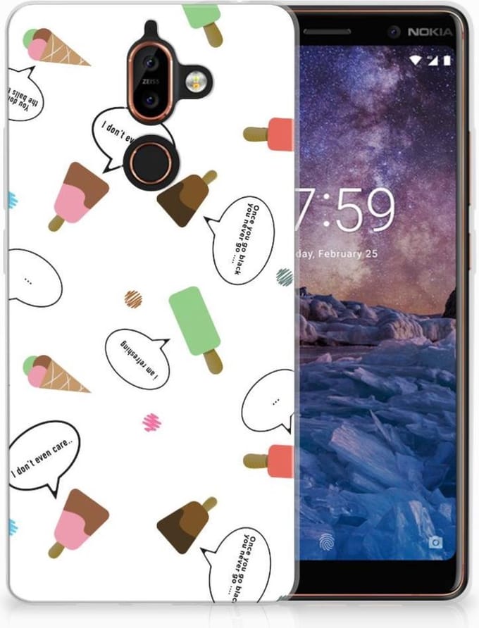 Back Cover voor Nokia 7 Plus Siliconen Case IJsjes