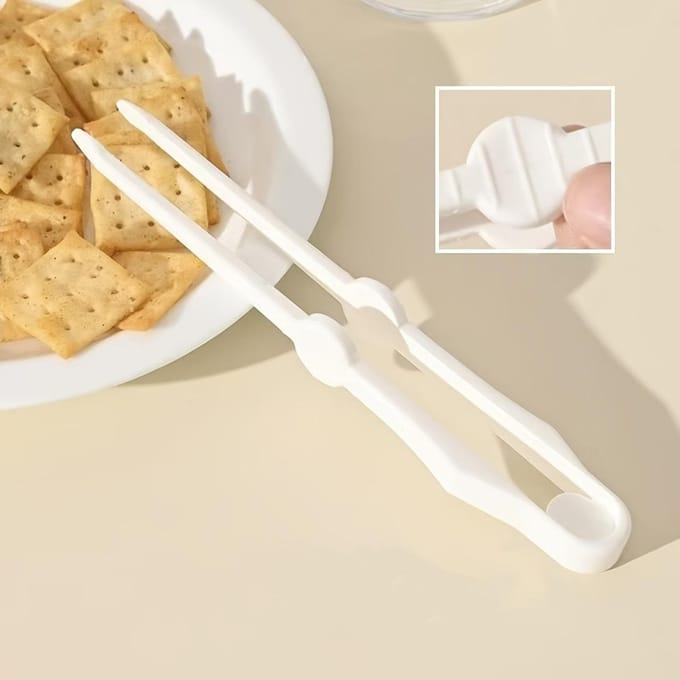 1 Stuk Snacktang om Handen Schoon te Houden, Draagbare Snackgrijpers beige