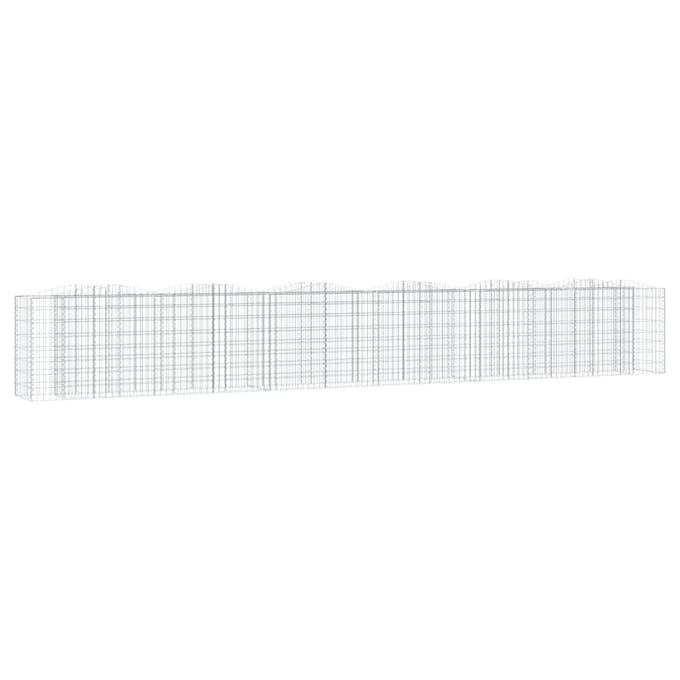 vidaXL - Schanskorf - gewelfd - verhoogd - 600x50x100 - cm - gegalvaniseerd - ijzer
