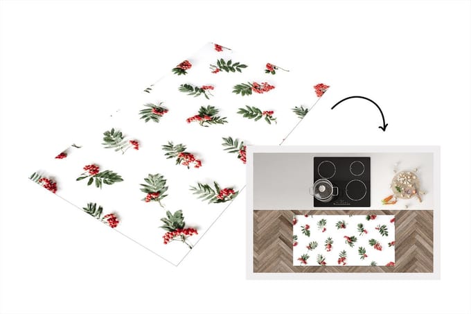 Keukenloper - Loper keuken - Winter - Mistletoe - Wit - 120x60 cm - Keukenloper vinyl