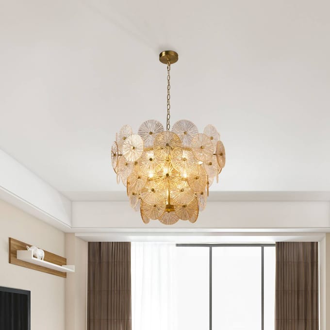 Searchlight Wagenwiel hanglamp, 9-lamps