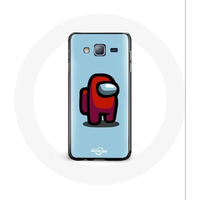 Case voor Samsung galaxy J3 Among Us videogame Blauwe achtergrond