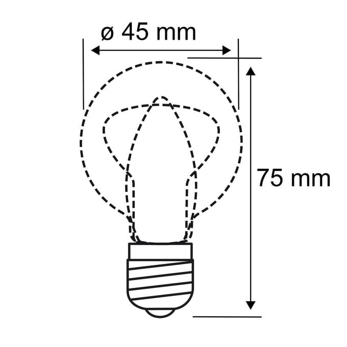 Filament 230 V LED-kogellamp E27 470lm 5W 2700K Mat