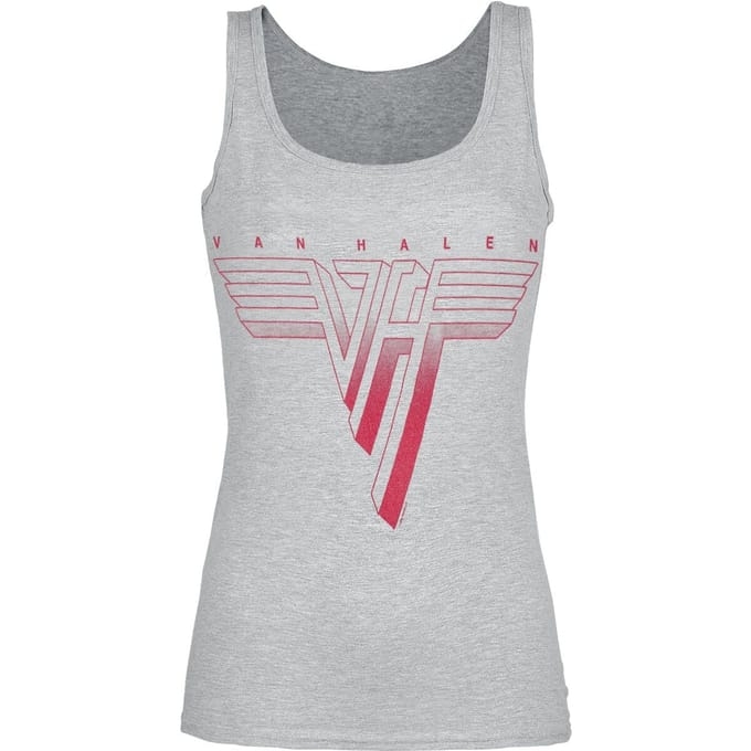 Van Halen Top - Red Logo - M tot XXL - voor Vrouwen - heather grey