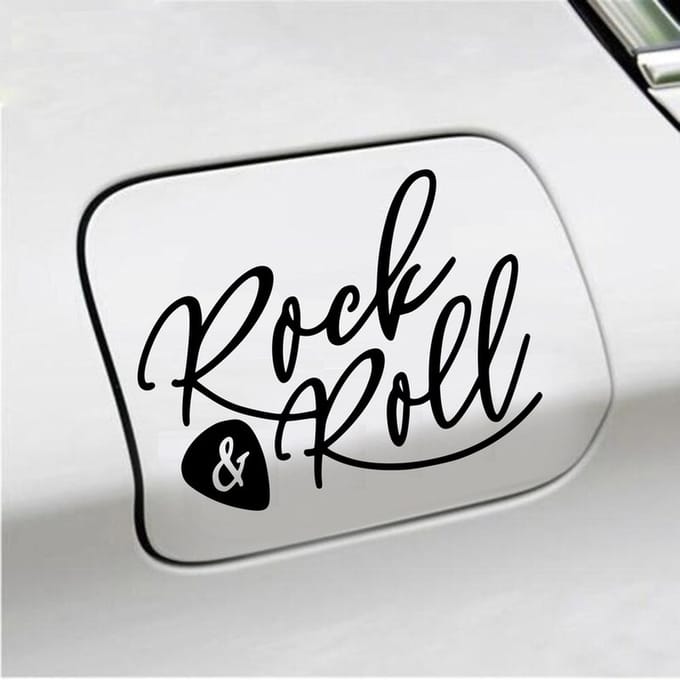 Bumpersticker - Rock & Roll - 11,4 X 14,8 - Zwart