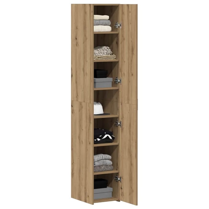 vidaXL - Highboard - Artisan - Eiken - 30 - x - 42,5 - x - 185 - cm