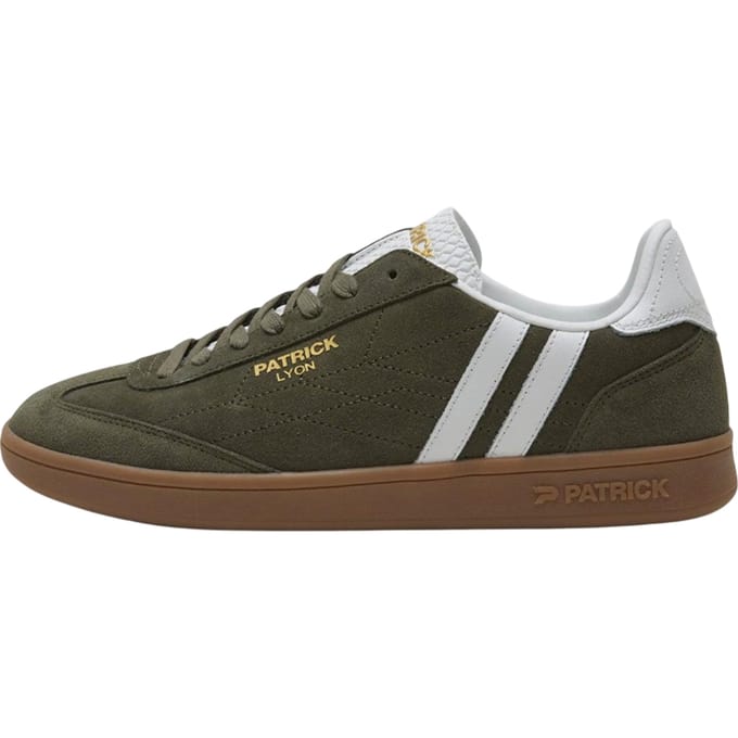 Patrick Mens Lyon Suede Cupsole Sneakers (Olijf/Gom)