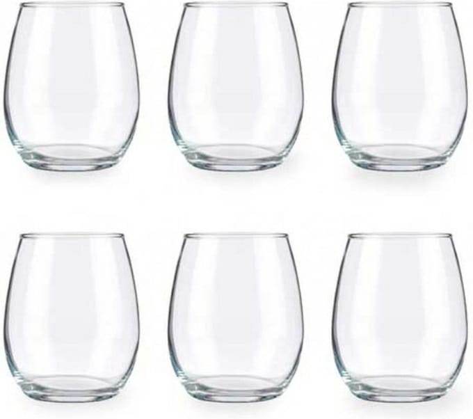 Glozini Drinkglazen/waterglazen Tumblers - luxe glas - Set van 6
