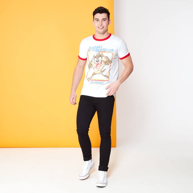 Looney Tunes Kaboom! Appetite For Destruction ringer t-shirt - Rood/Wit - M