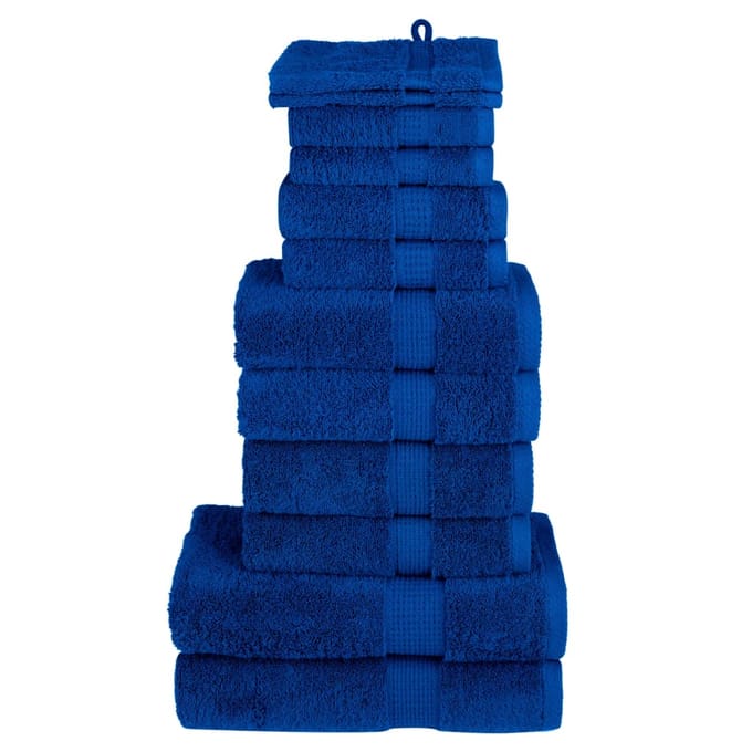 vidaXL - 12-delige - Handdoekenset - SOLUND - 600 - g/m² - blauw