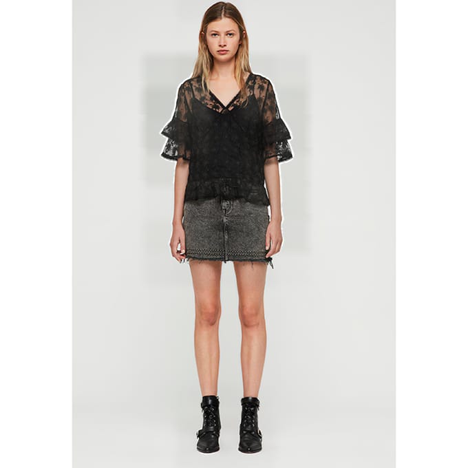AllSaints Lula Nisha Top Black Größe: 32 | Blusen Outlet | Damen | Schwarz