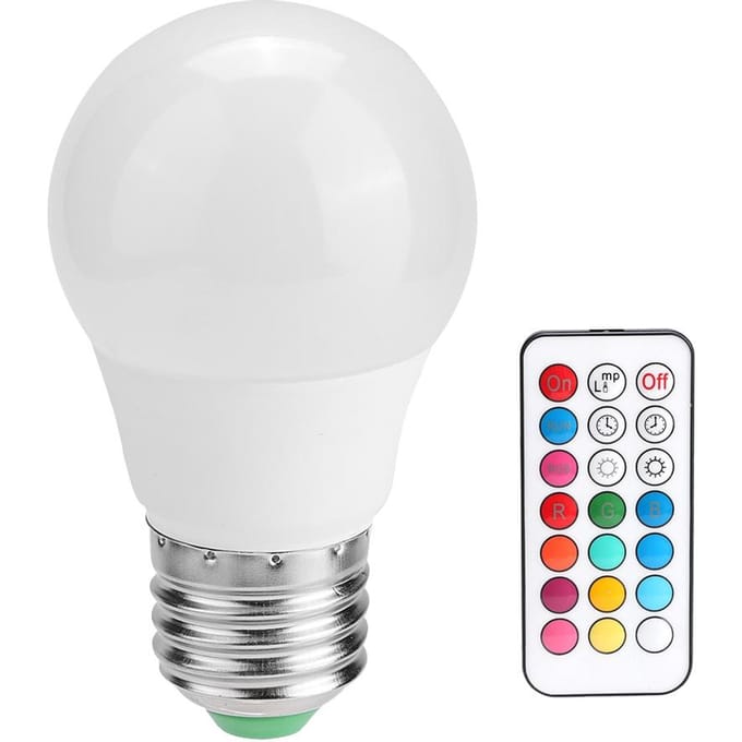 LED E27 3W RGB 16-kleuren lamp met afstandsbediening Gang Kelder Bar Lamp AC85-265V white