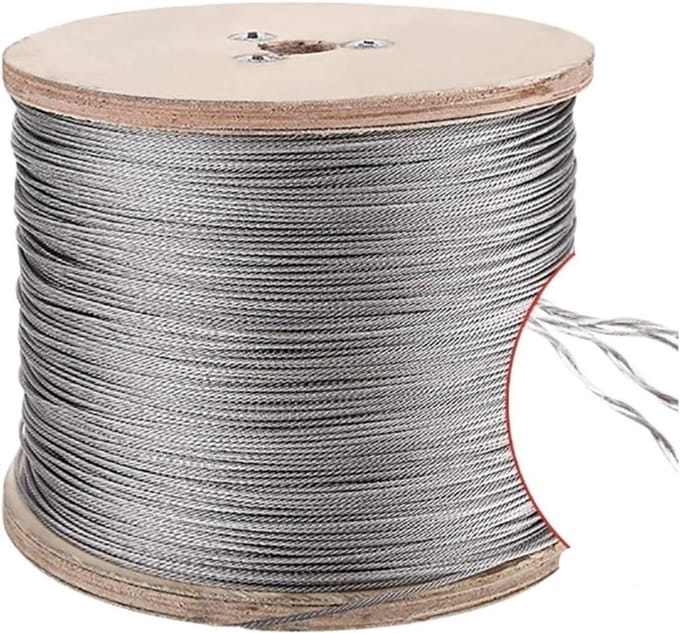Roestvrij staalkabel - Zachte lijn - Algemene rigging - 7x7 structuur - 4 mm 20 meter - Zilver