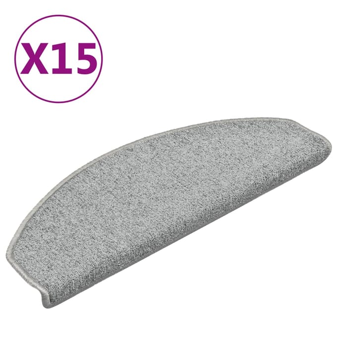 vidaXL - Trapmatten - 15 - st - 65 - x - 24 - x - 4 - cm - Non-Slip - Wit - en - Grijs