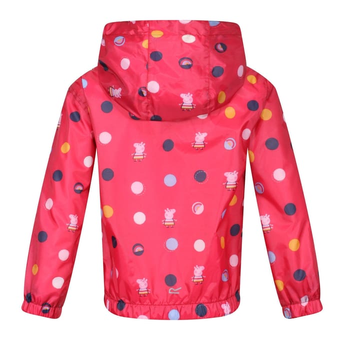 Regatta Kinder/Kinderen Peppa Pig Polka Dot Waterdichte Jas met Kap (Blush Rood)