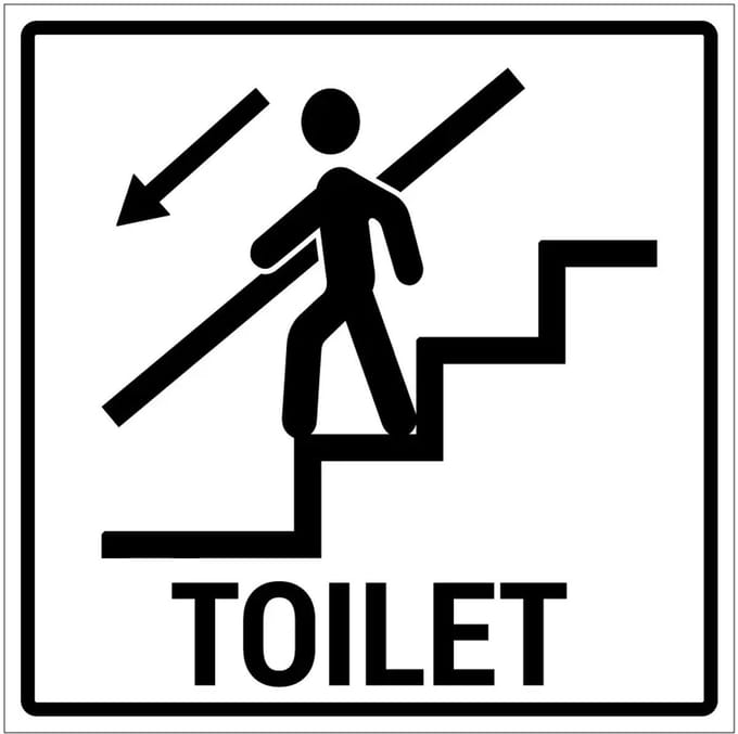 Toilet trap omlaag sticker | 40 x 40 cm