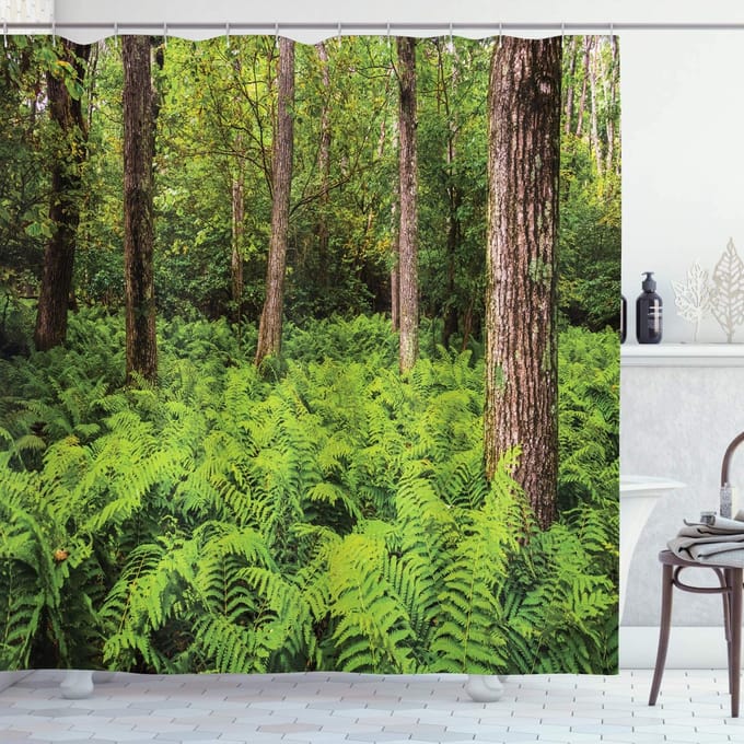 ABAKUHAUS Donker Bos Douchescherm – 175x240 cm – Polyester, Waterafstotend, Wasmachinebestendig