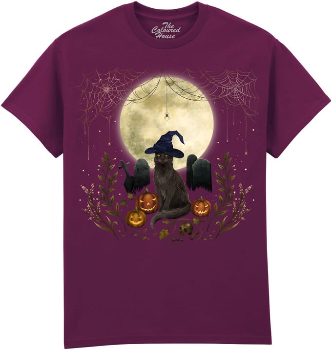 Kat Halloween Cat The Coloured House T-shirt M