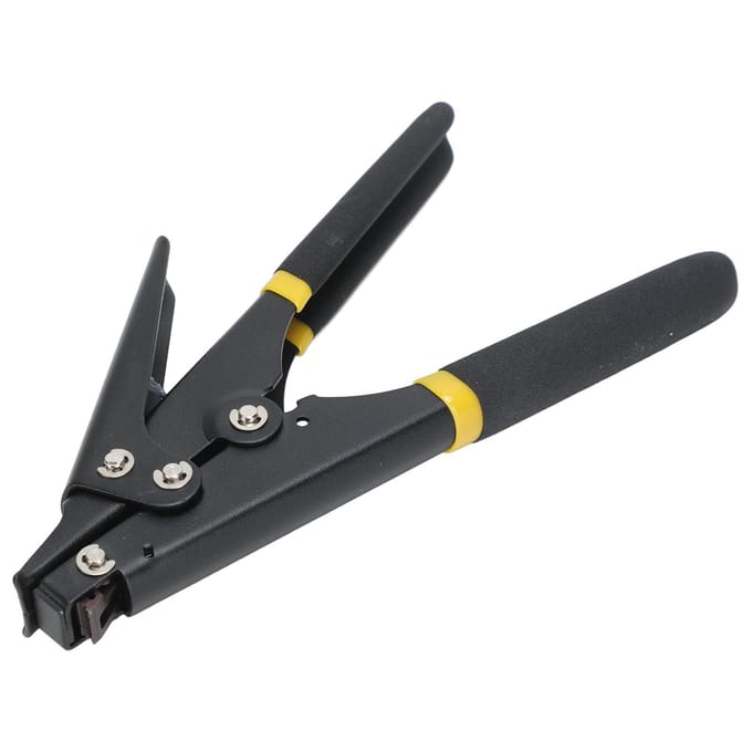 Draagbaar Nylon Kabelbindertool Verstelbare Spanning Plastic Kabelbinder Bevestigings- en Knipgereedschap Zwart zwart