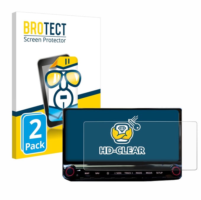 BROTECT - Screenprotector voor Kia Ceed 2022 Infotainment System 10.25" - Folie Beschermfolie transparant 2 Stuks