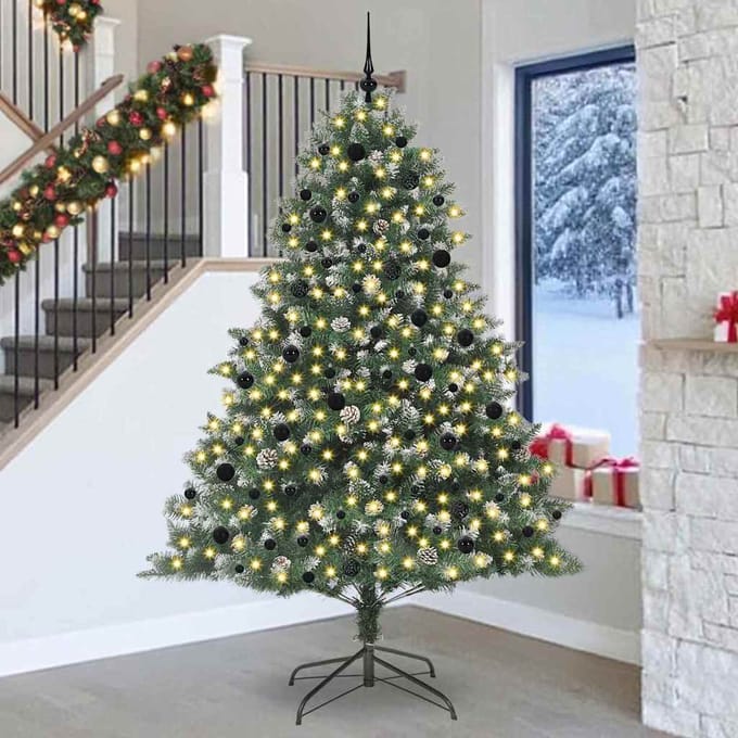 vidaXL - Kunstkerstboom - Groen - 240 - cm - PVC - en - Plastic - en - Staal