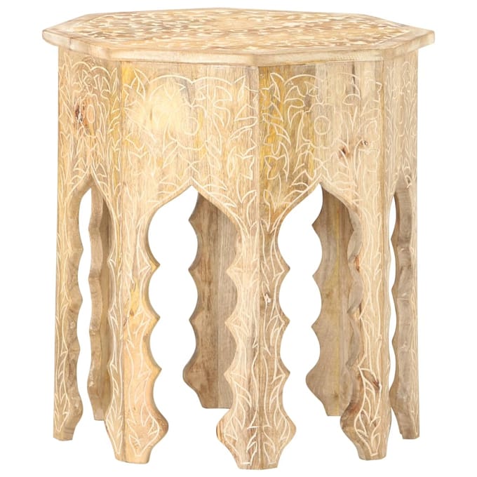 vidaXL - Bijzettafel - Ø48 - cm - massief - mangohout
