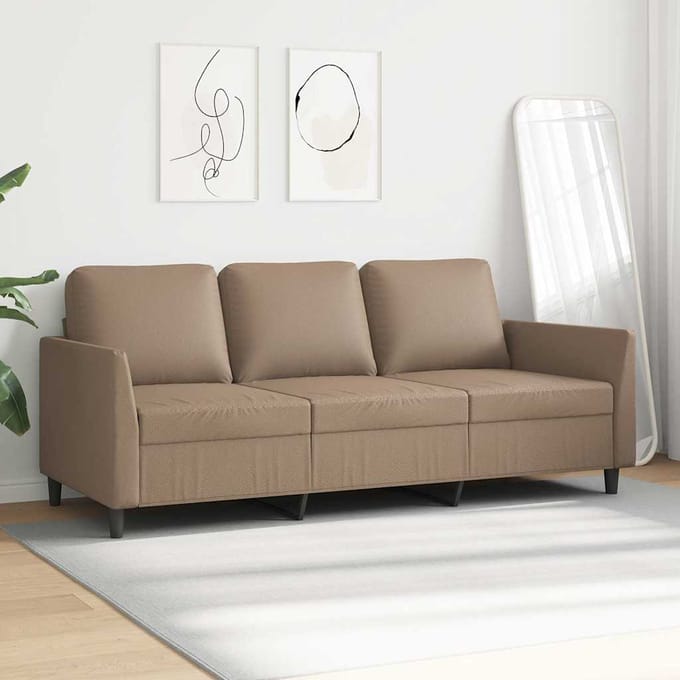 vidaXL - Driezitsbank - 180 - cm - kunstleer - cappuccinokleurig