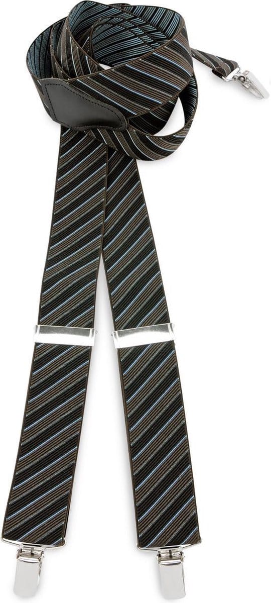 JB Collection - Bretels - bretels Oblique - donkerbruin / lichtbruin / lichtblauw