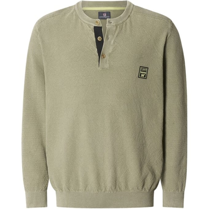 Jan Vanderstorm herren Trui - 60/62 - olijf - Plus Size