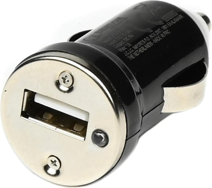 Benson Compacte autolader - USB 1A - 12-24V - Zwart - Kunststof