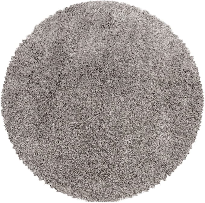 Extra hoogpolig shaggy vloerkleed Fluffy - rond - beige - 120x120 cm
