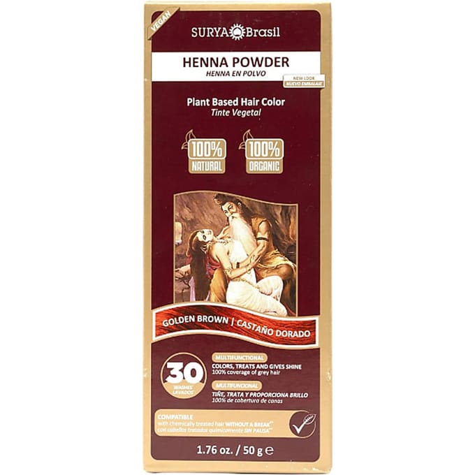 Surya Brasil Henna Poeder Haarverf - Goud Bruin - 50 g