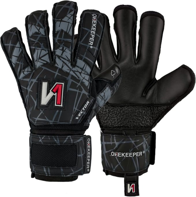 ONEKEEPER Vector Evolution Junior Zwart - Keepershandschoenen - Maat 5 - Kunstgras