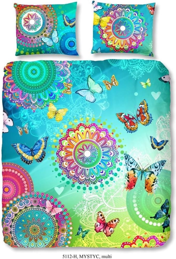 Hip Dekbedovertrek Mystic - 200x200/220 - Katoensatijn - Vlinders - Multi Kleur