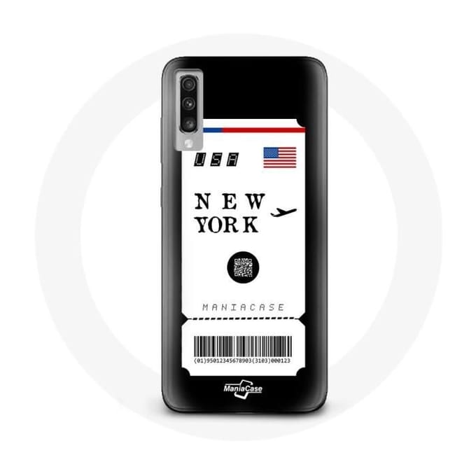 Coque pour Samsung Galaxy A70 Billet d'avion New York