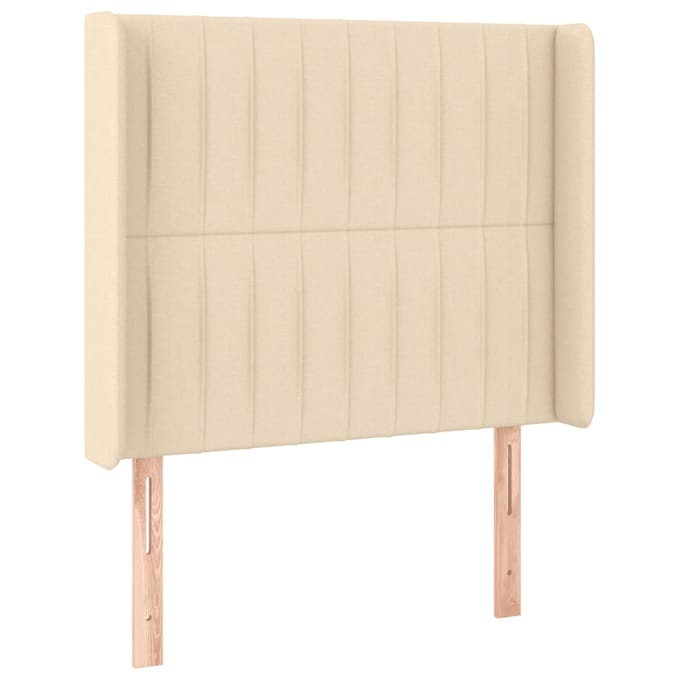 vidaXL - Hoofdbord - LED - 93x16x118/128 - cm - stof - crèmekleurig
