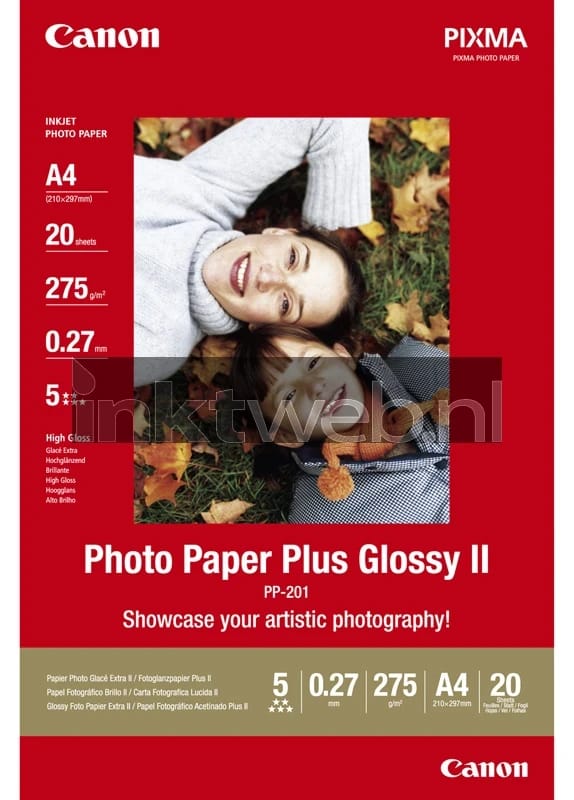 Canon Photo Paper Plus Glossy II PP-201 2311B019 Fotopapier DIN A4 265 g/m² 20 vellen Glanzend