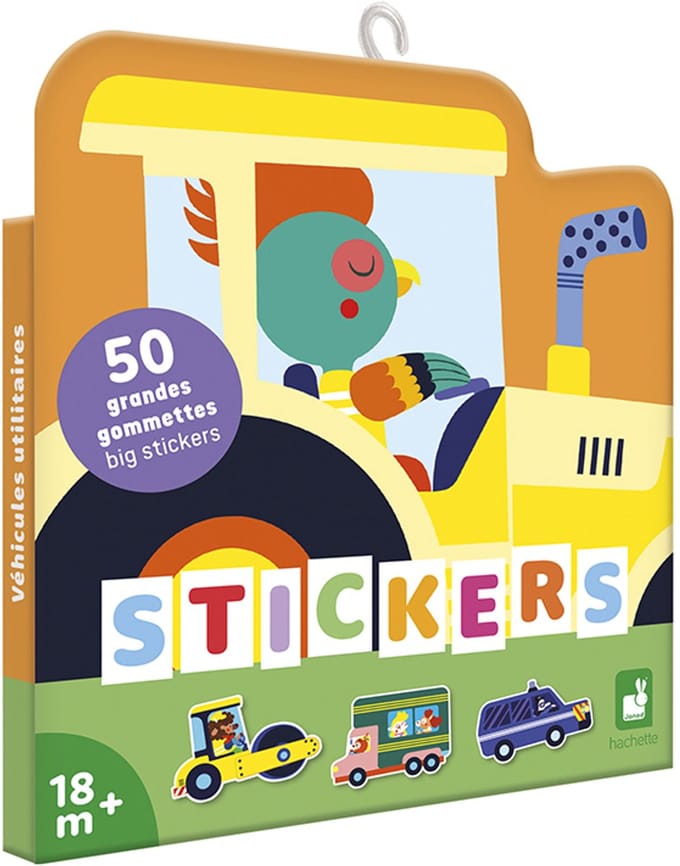 Janod - Stickerboek - Voertuigen - 50 stickers