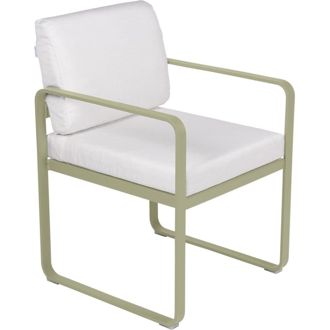Fermob BELLEVIE fauteuil voor de eethoek - 65 lindegroen mat - 81 witgrijs