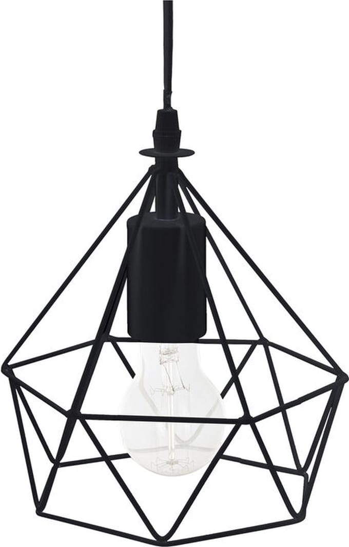Hanglamp - zwart - draadstaal - metaal - H22 - B19