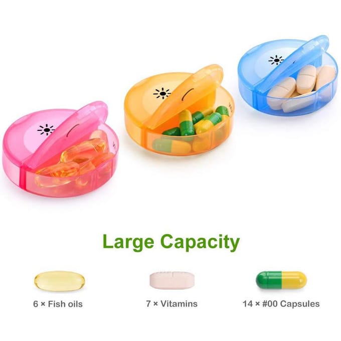 14 Vakken Wekelijkse Pillenorganizer 7 Dagen Pillendoos Kleur Reizen Tabletdoos blue