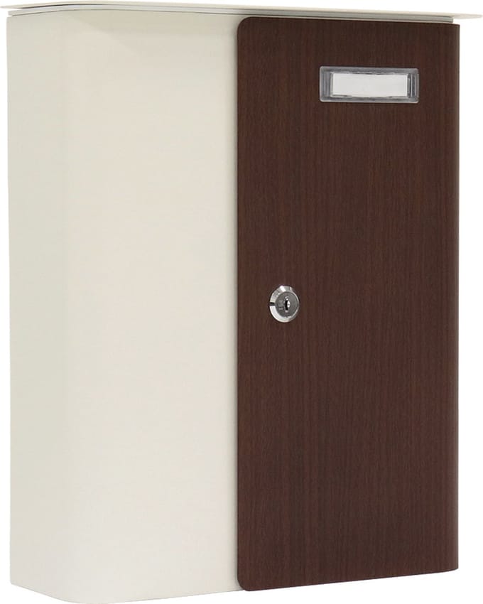 Rottner Brievenbus Splashy Wit met Houtlook Deur - 35,7x29,5x10cm