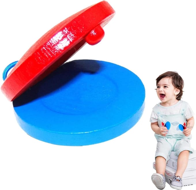 Spaanse Castanets - Houten Percussie - Muziek Leren - Robuust Ontwerp - 5.5 cm - Niet gespecificeerd