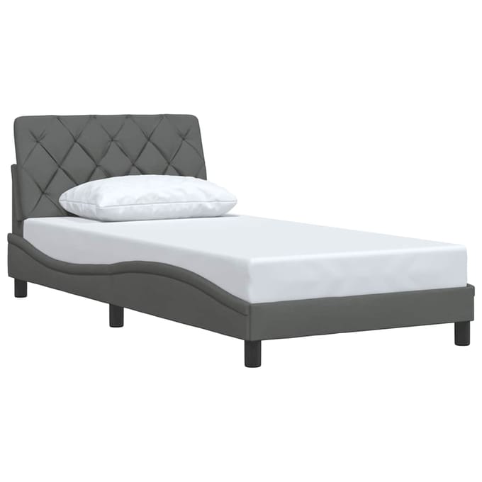 vidaXL - Bedframe - zonder - matras - 100x200 - cm - stof - donkergrijs
