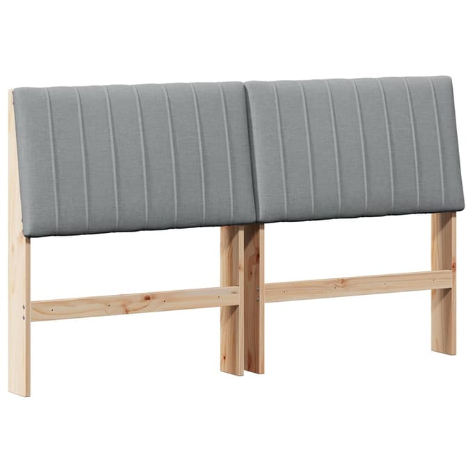 vidaXL Gestoffeerd hoofdbord Lichtgrijs 150 cm Massief grenenhout
