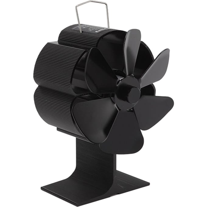 Hitteaangedreven Kachelventilator 6 Bladen Stil Energiebesparend Hittebestendig Aluminiumlegering black