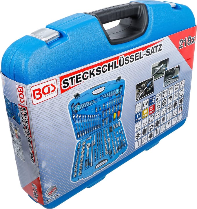 BGS Dopsleutelset - Gear Lock - 1/4, 3/8 en 1/2 - 218 delig